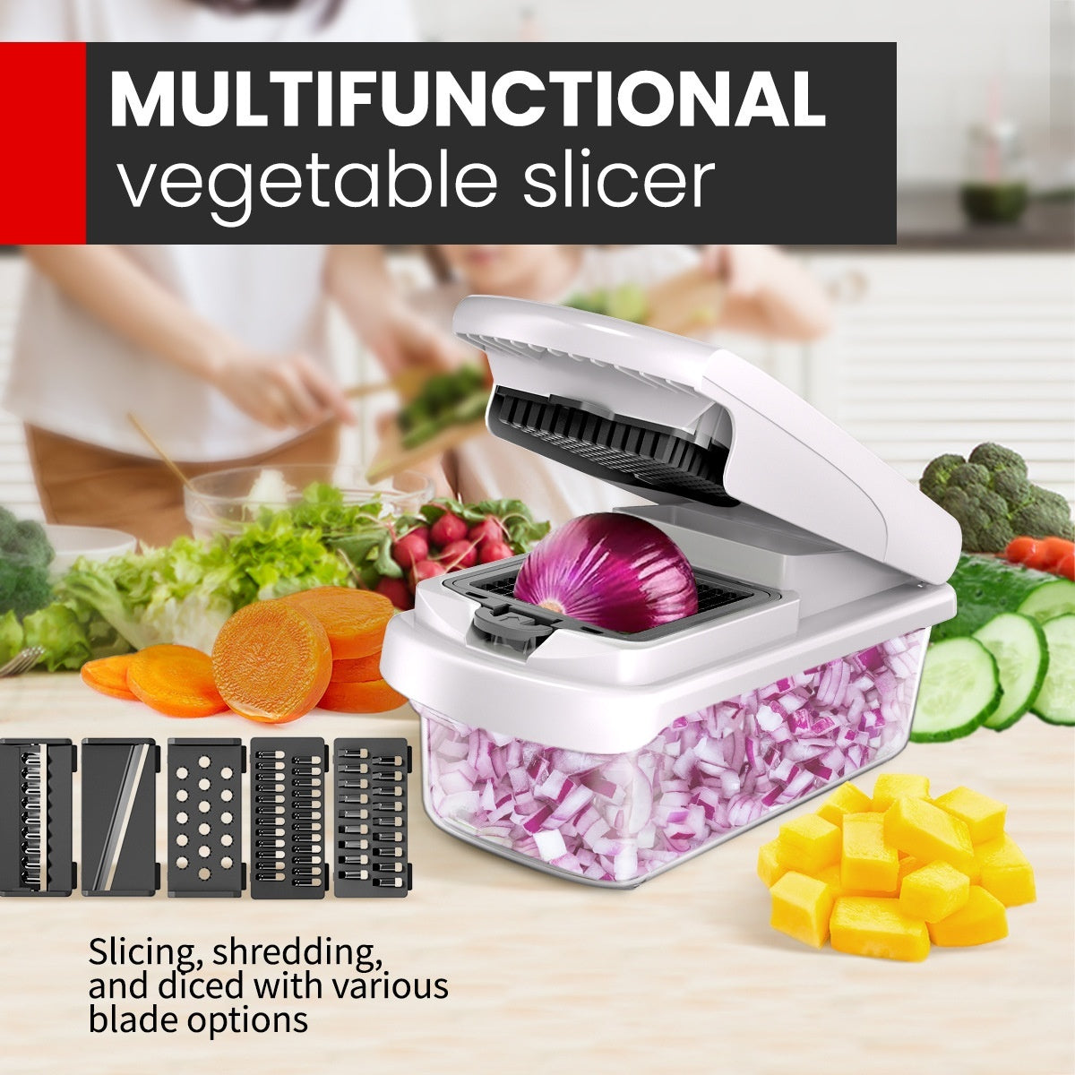 Household Multi-function Vegetable Chopper Kitchen 15-in-one