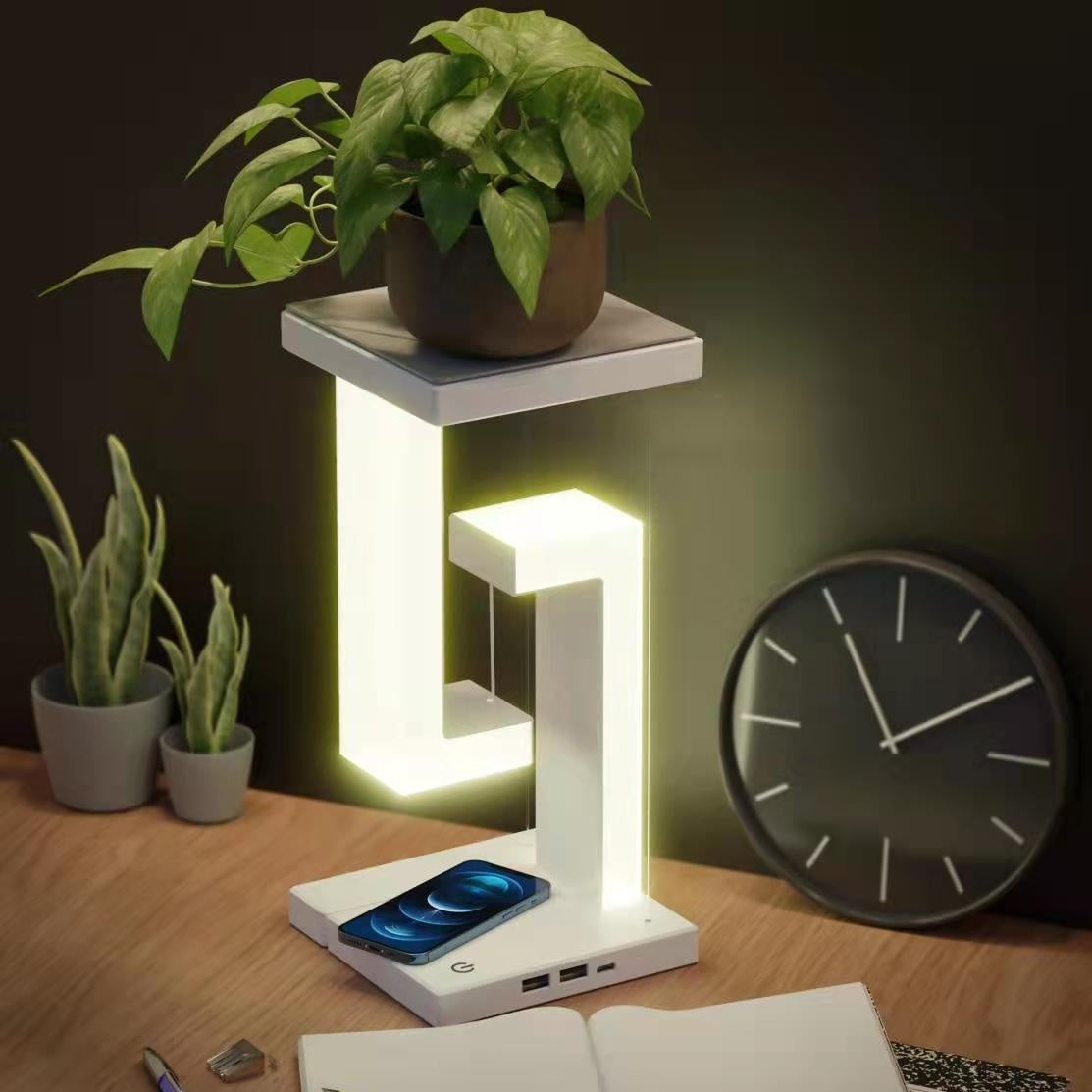 Creative Smartphone Wireless Charging Suspension Table Lamp Balance Lamp Floating For Home Bedroom